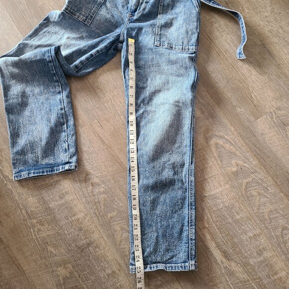 Abercrombie & Fitch US Women's Sz 4 Ultra High Rise Straight Leg Jeans Tie Waist - Picture 8 of 10